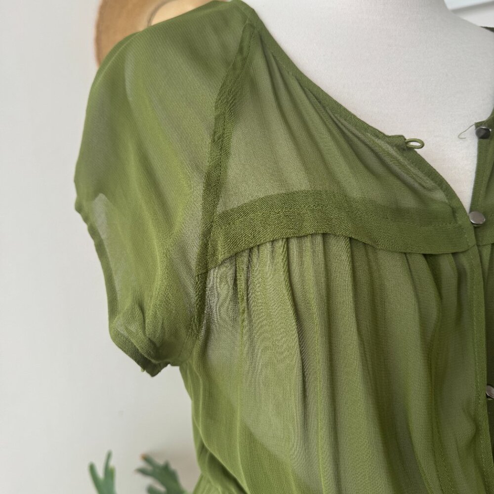 Anthropologie Maeve Green Sheer Midori Duster Cardigan Size X Small XS - Picture 3 of 11
